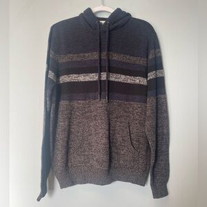 Urban Pipeline Men's Black and Gray Striped Sweater